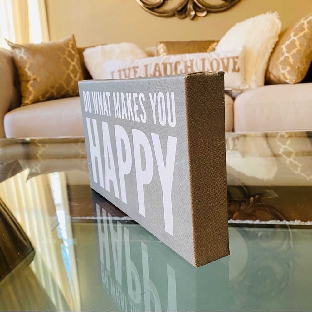 Do What Makes You Happy Canvas Wood Block Decor - Picture 2 of 6